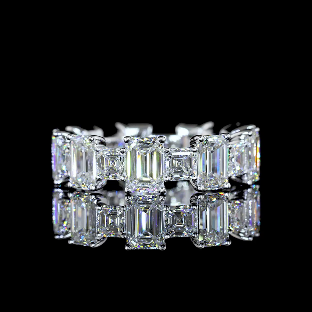 6.33 Cts 14k White Gold Mix Shape Eternity Band Eternity Band