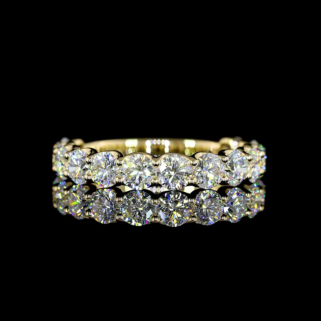 1.63 Cts 14k Yellow Gold Round Shape 3/4 Band Eternity Band