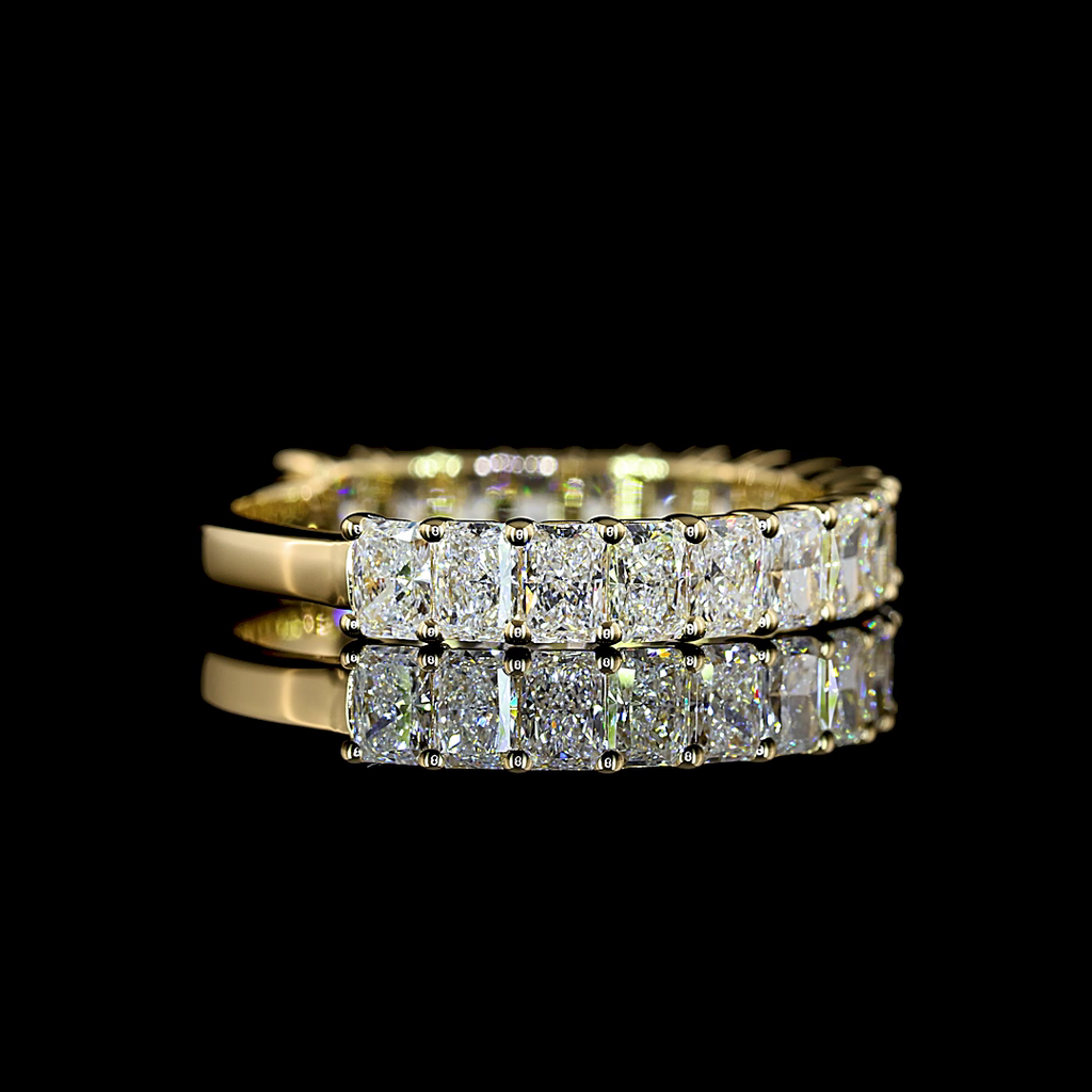 1.92 Cts 14k Yellow Gold Radiant Shape 3/4 Band Eternity Band