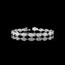 9.68 Cts 14k White Gold Oval Shape Station Bracelet