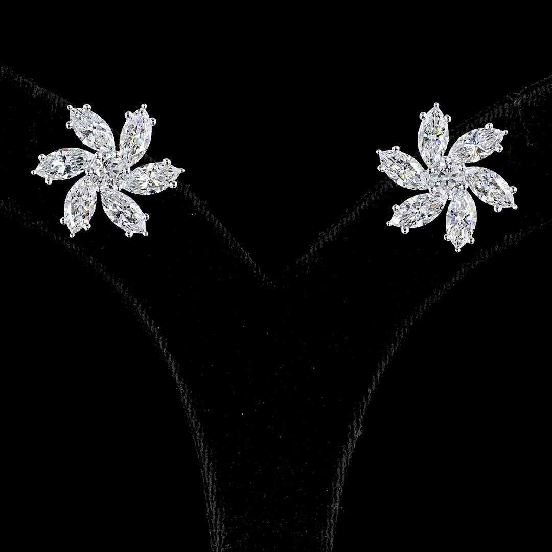 5.89 Cts 14k White Gold Mix Shape Special Earring