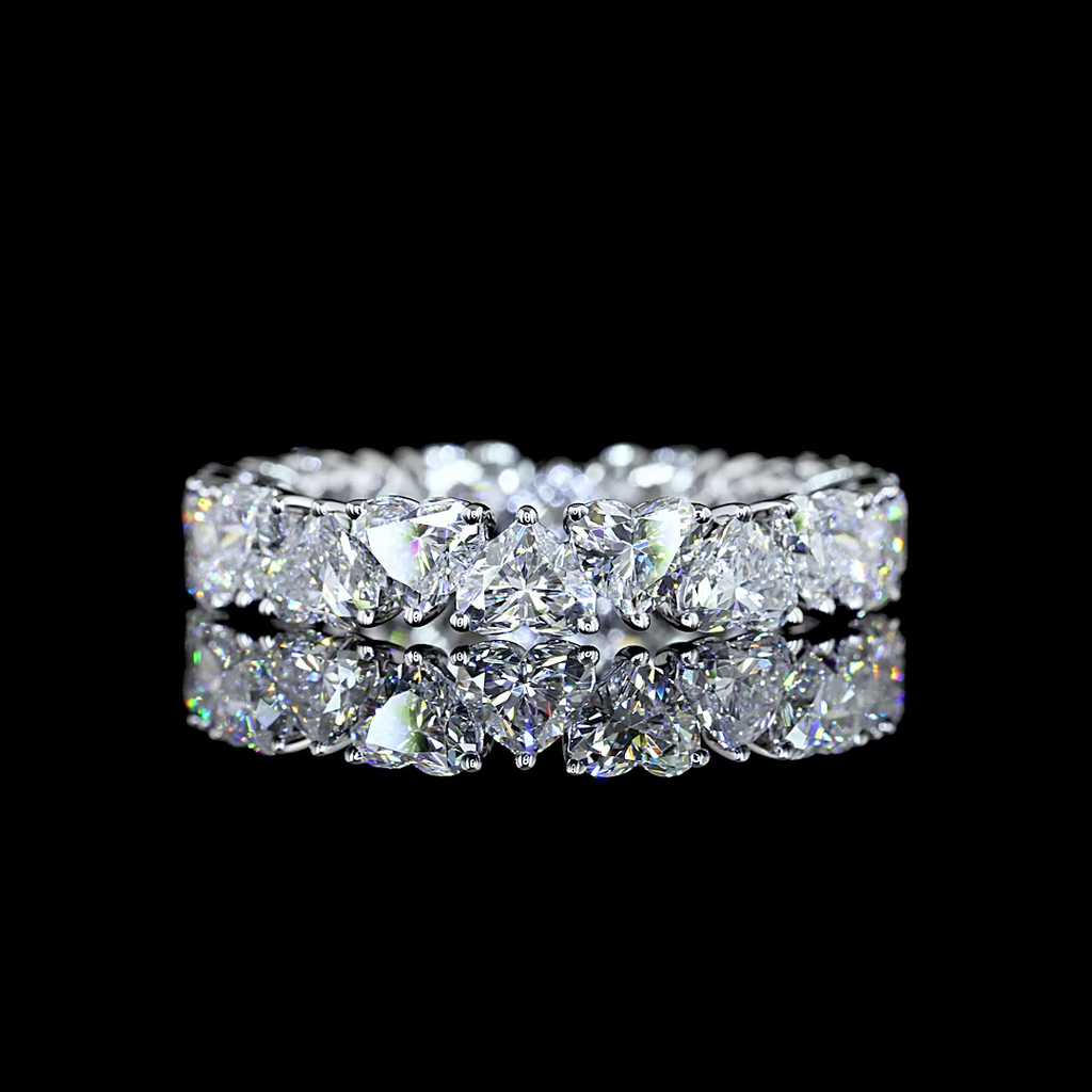 4.34 Cts 14k White Gold Heart Shape Eternity Band Eternity Band