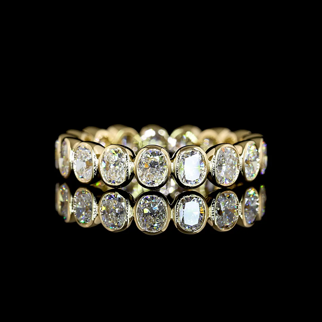 1.61 Cts 14k Yellow Gold Cushion Brilliant Shape Eternity Band Eternity Band