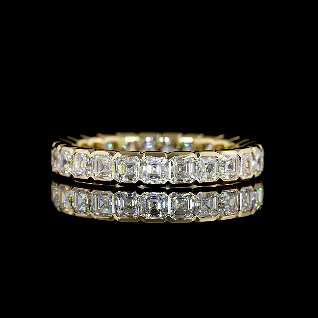 1.82 Cts 14k Yellow Gold Asscher Shape Eternity Band Eternity Band
