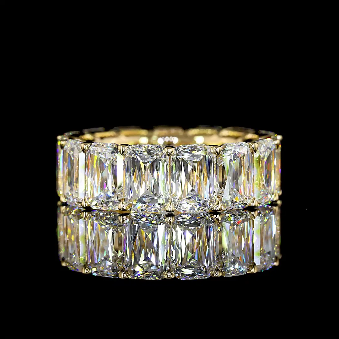 9.87 Cts 18k Yellow Gold Radiant Modified Shape Eternity Band Eternity Band
