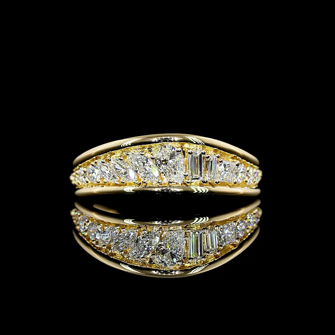 0.57 Cts 14k Yellow Gold Mix Shape Special Eternity Band