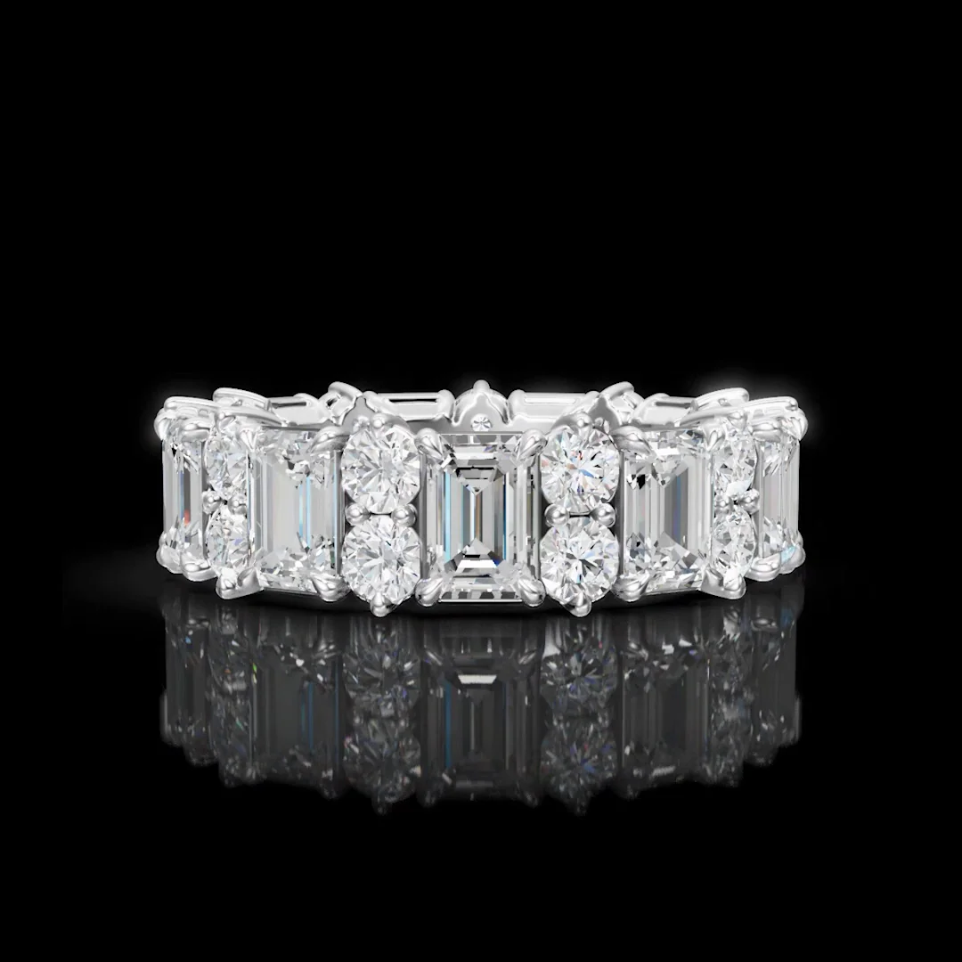 5.33 Cts 14k White Gold Mix Shape Eternity Band Eternity Band