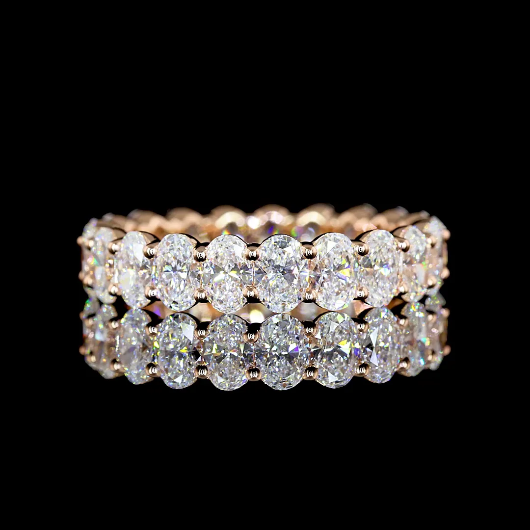 3.46 Cts 14k Rose Gold Oval Shape Eternity Band Eternity Band