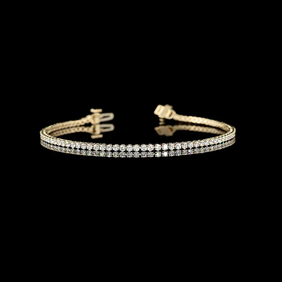 1.82 Cts 14k Yellow Gold Round Shape Tennis Bracelet