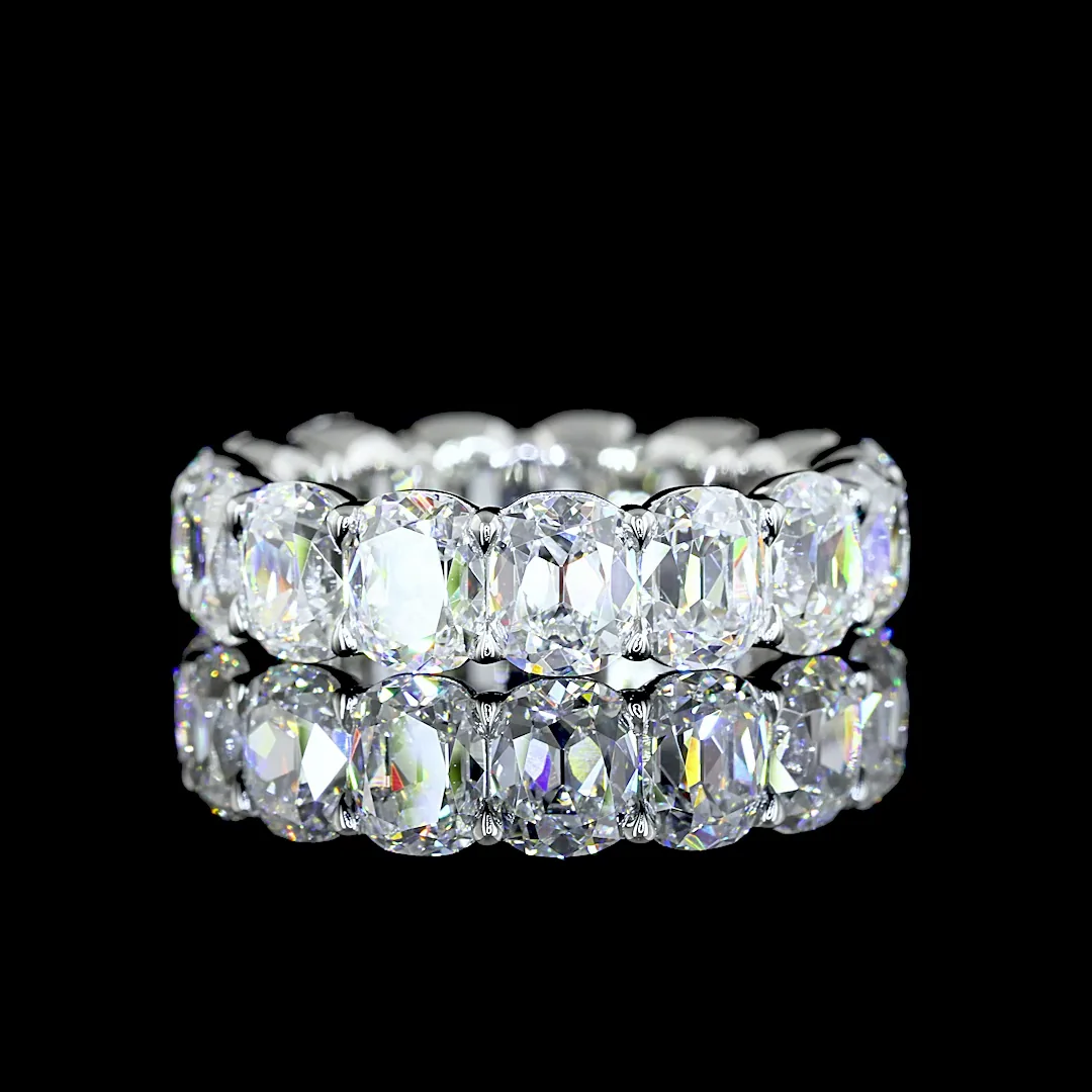 6.95 Cts Platinum Antique Cushion Shape Eternity Band Eternity Band