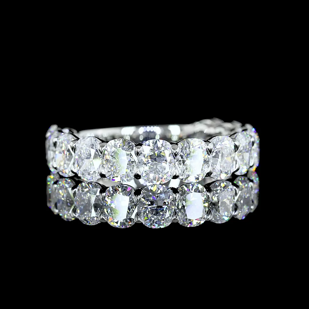 4.27 Cts Platinum Cushion Brilliant Shape 3/4 Band Eternity Band