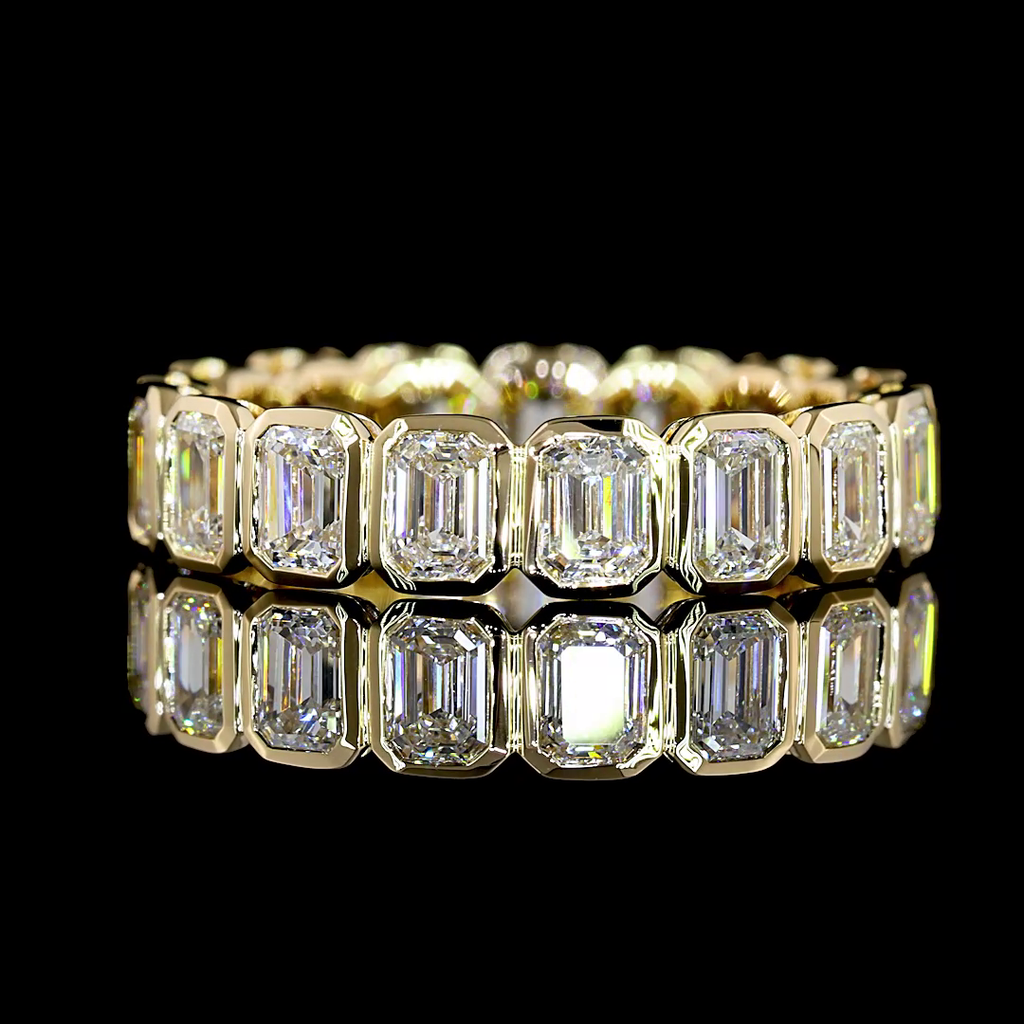 2.81 Cts 14k Yellow Gold Emerald Shape Eternity Band Eternity Band
