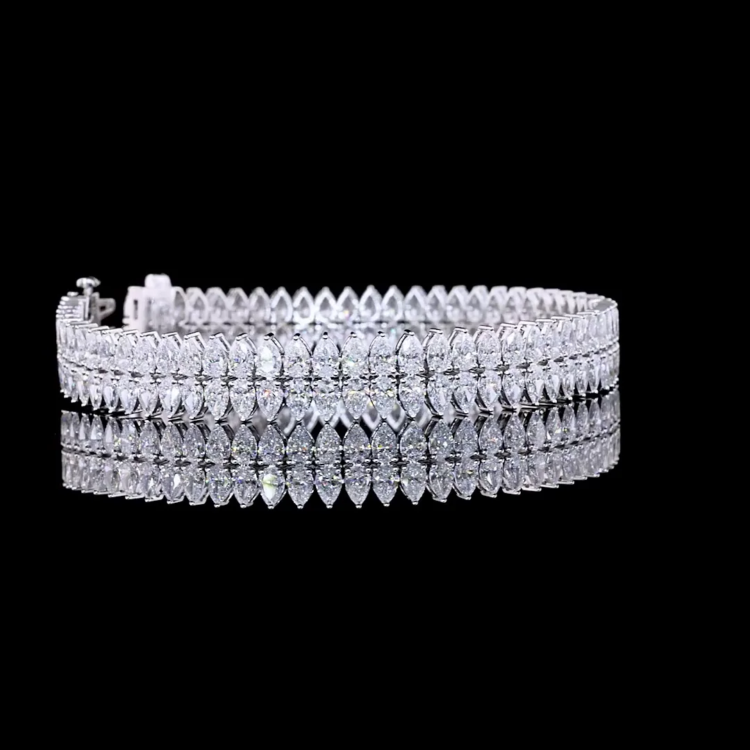 14.65 Cts 14k White Gold Pear Shape Special Bracelet