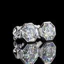 4.01 Cts 14k White Gold Octagon Nova Shape Martini Earring