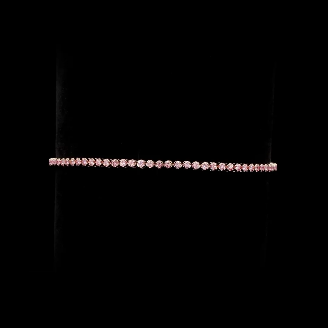 0.93 Cts 14k Yellow Gold Round Shape Tennis Bracelet