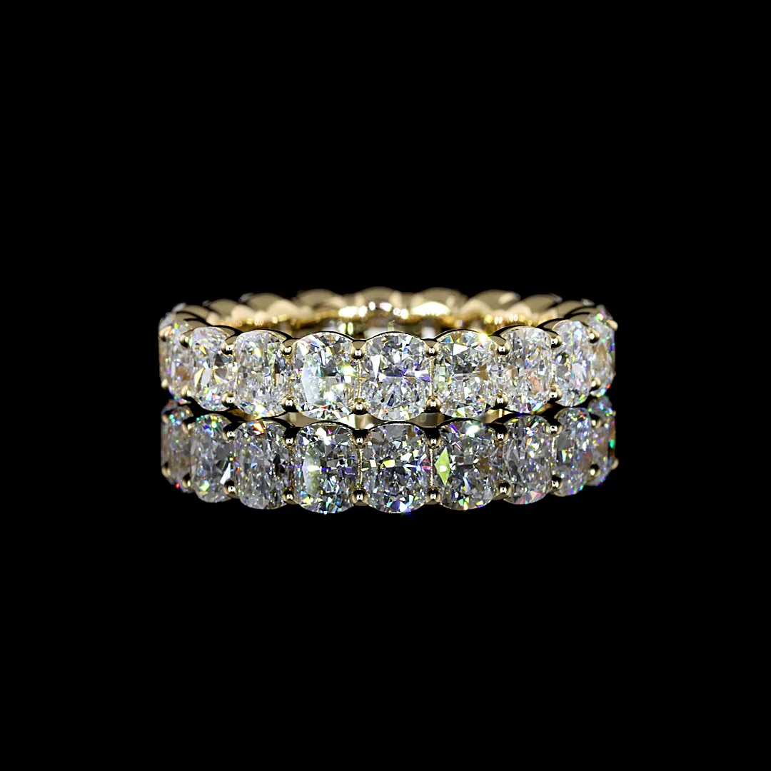 3.58 Cts 14k Yellow Gold Cushion Brilliant Shape Eternity Band Eternity Band