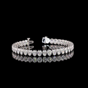 10.23 Cts 14k White Gold Oval Shape Tennis Bracelet