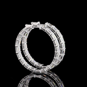 9.23 Cts 14k White Gold Emerald Shape Hoops Earring