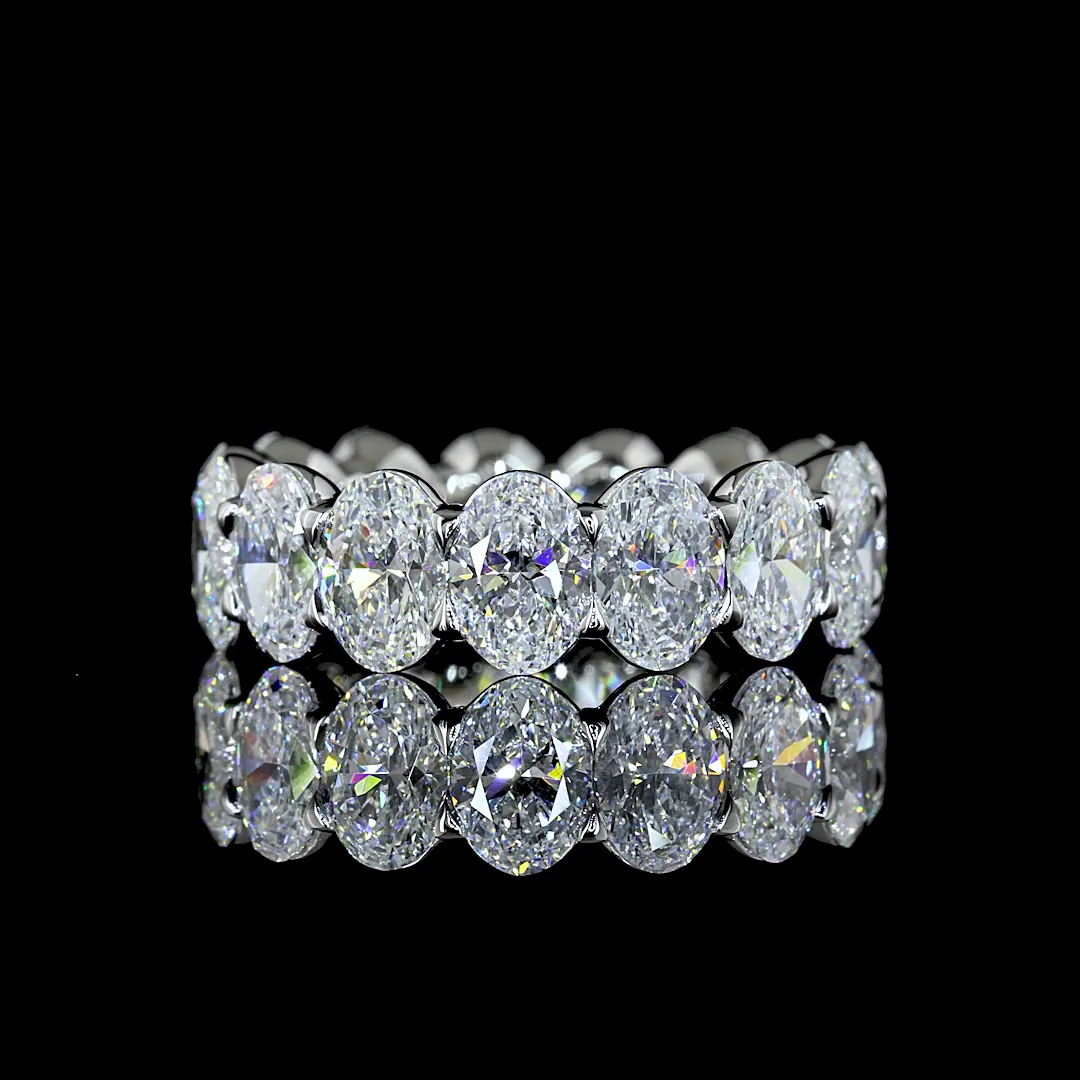 4.97 Cts Platinum Oval Shape Eternity Band Eternity Band