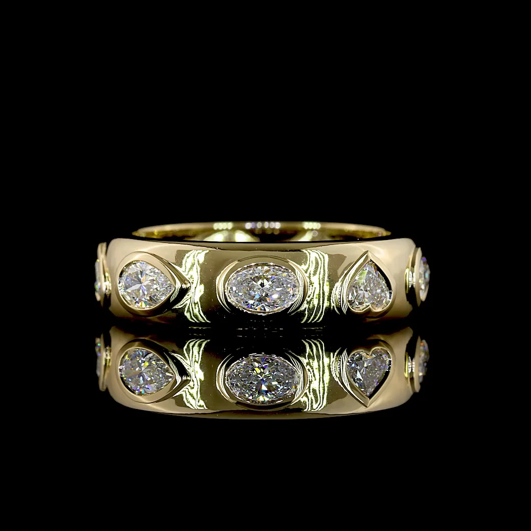 1.63 Cts 14k Yellow Gold Mix Shape Eternity Band Eternity Band