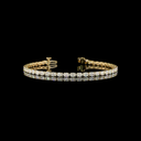 4.24 Cts 14k Yellow Gold Oval Shape Tennis Bracelet