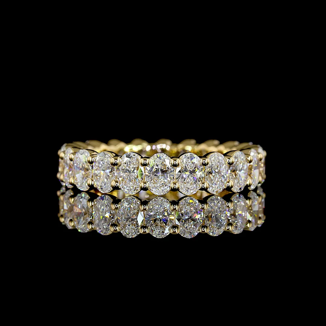 3.03 Cts 18k Yellow Gold Oval Shape Eternity Band Eternity Band