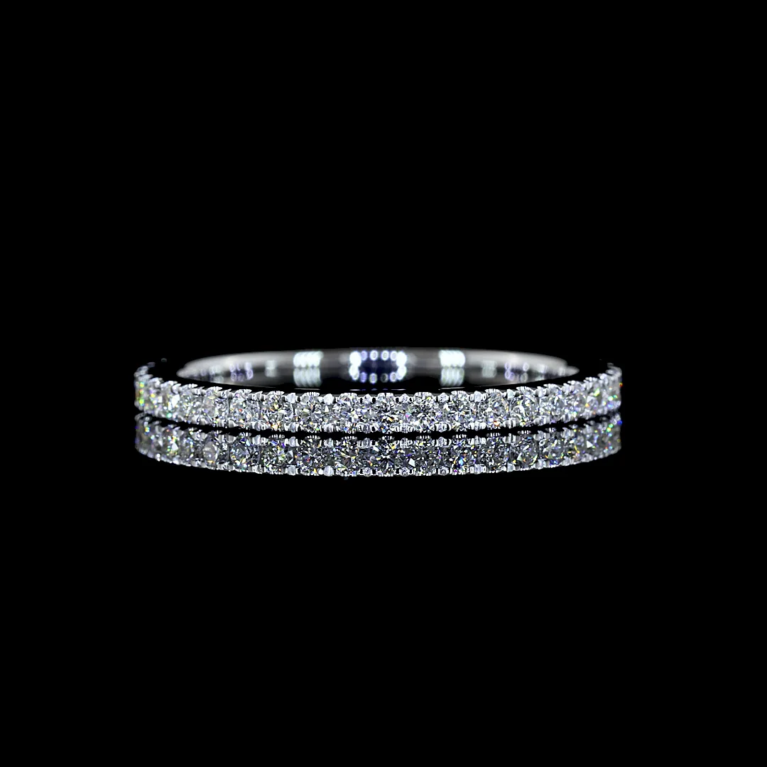 0.46 Cts 18k White Gold Round Shape Eternity Band Eternity Band