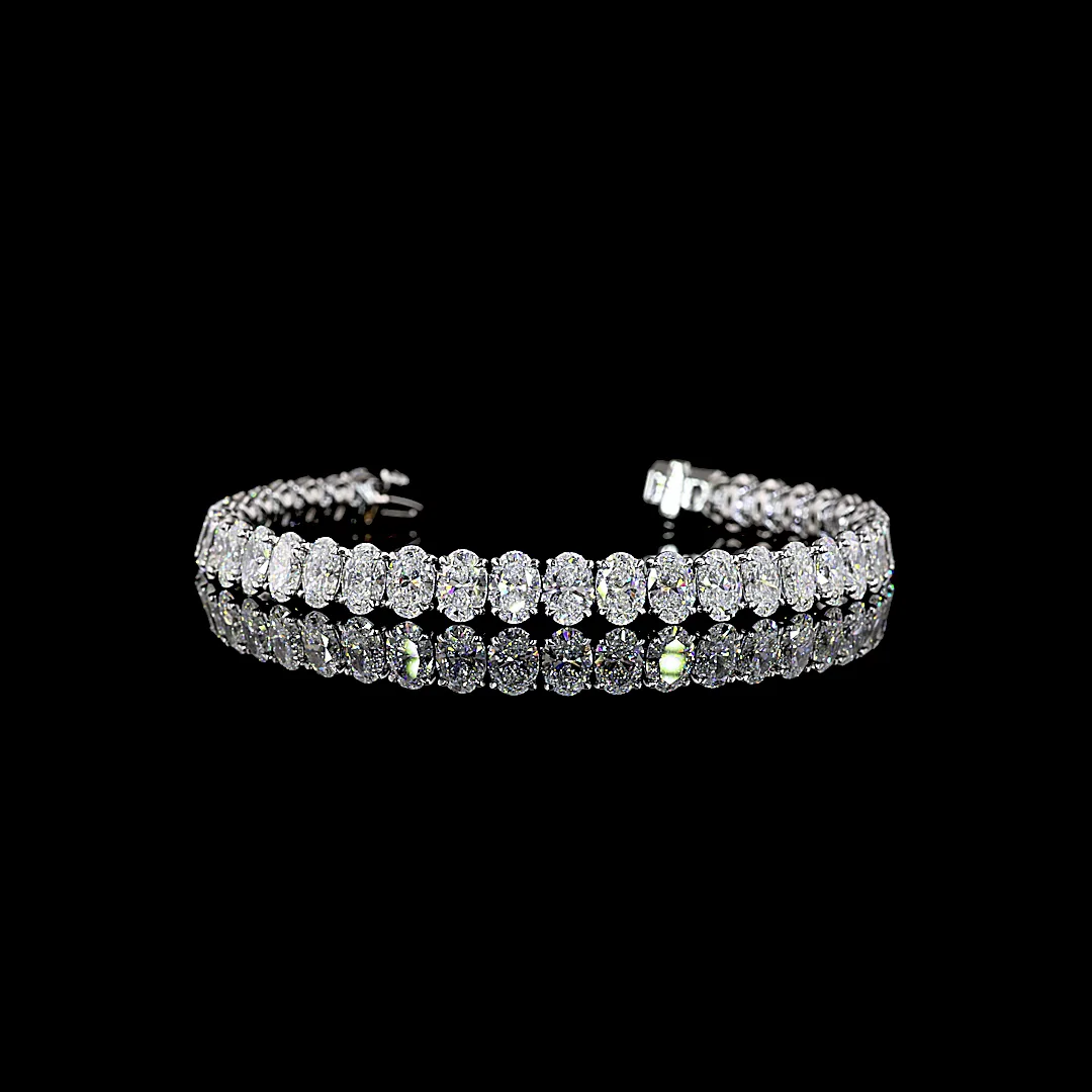 25.46 Cts Platinum Oval Shape Tennis Bracelet