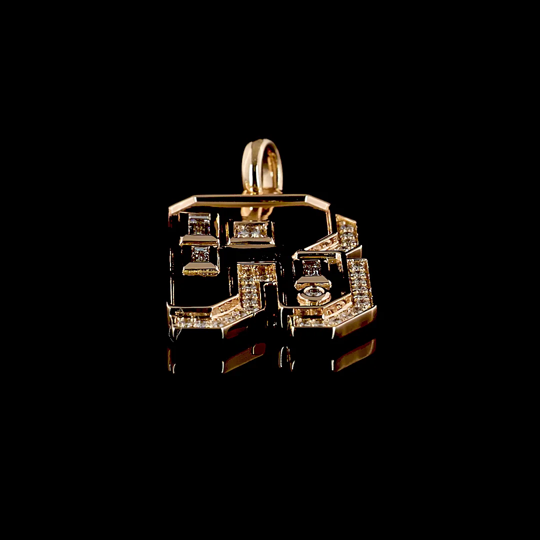 0.29 Cts 14k Rose Gold Baguette Shape Pendant Pendant