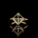 0.14 Cts 14k Yellow Gold Asscher Shape Hidden Halo Ring