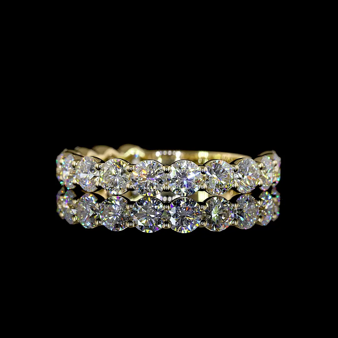 2.29 Cts 14k Yellow Gold Round Shape 3/4 Band Eternity Band