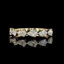 0.93 Cts 14k Yellow Gold Pear Shape Half Eternity Eternity Band