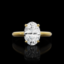 0.09 Cts 18k Yellow Gold Round Shape Hidden Halo Ring