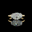 2.5 Cts 14k Yellow Gold - Platinum Oval Shape Solitaire Ring