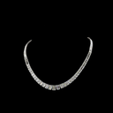 47.16 Cts 14k White Gold Emerald Shape Riviera Necklace
