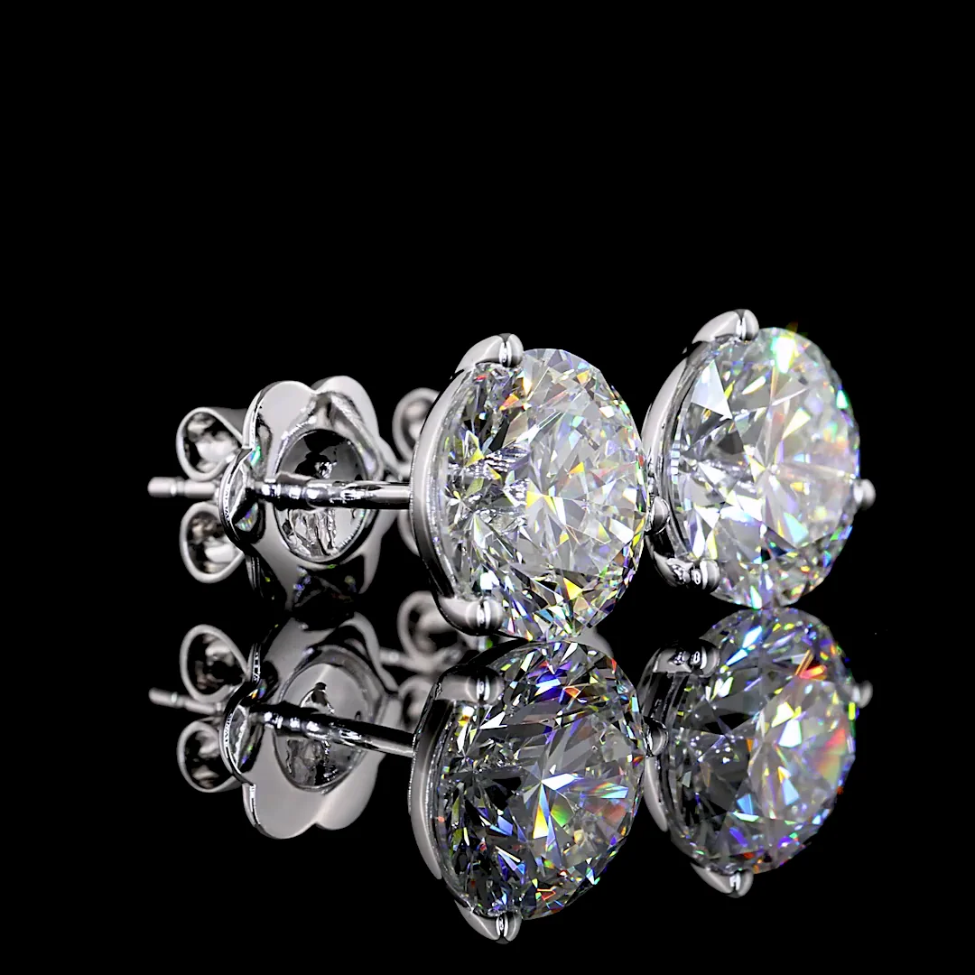 4.16 Cts 14k White Gold Round Shape Martini Earring