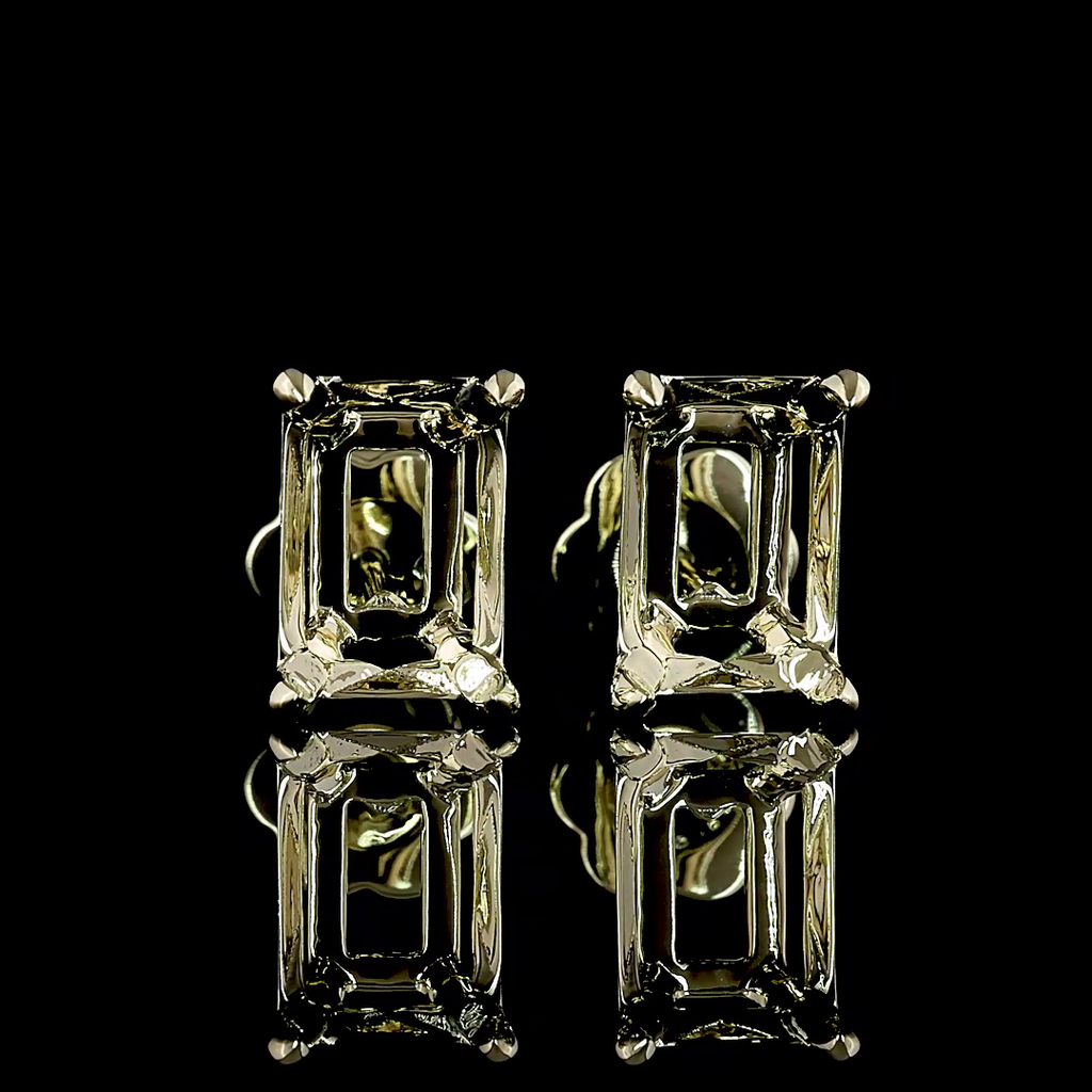 4.12 Cts 14k White Gold Radiant Shape Studs Earring