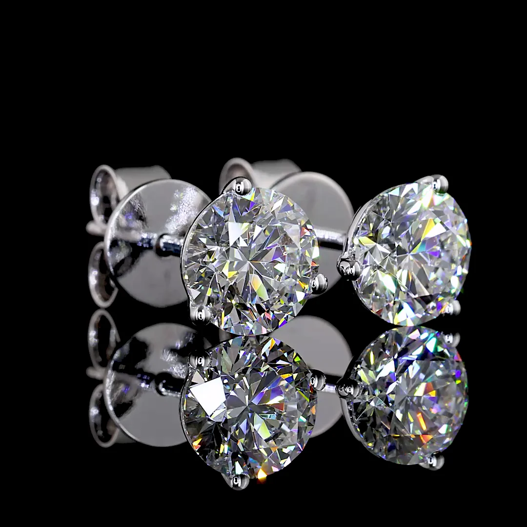 1.48 Cts 14k White Gold Round Shape Martini Earring