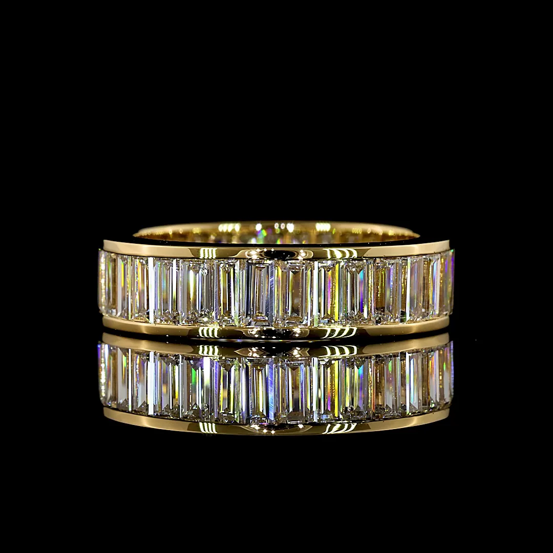 2.72 Cts 18k Yellow Gold Baguette Shape Eternity Band Eternity Band