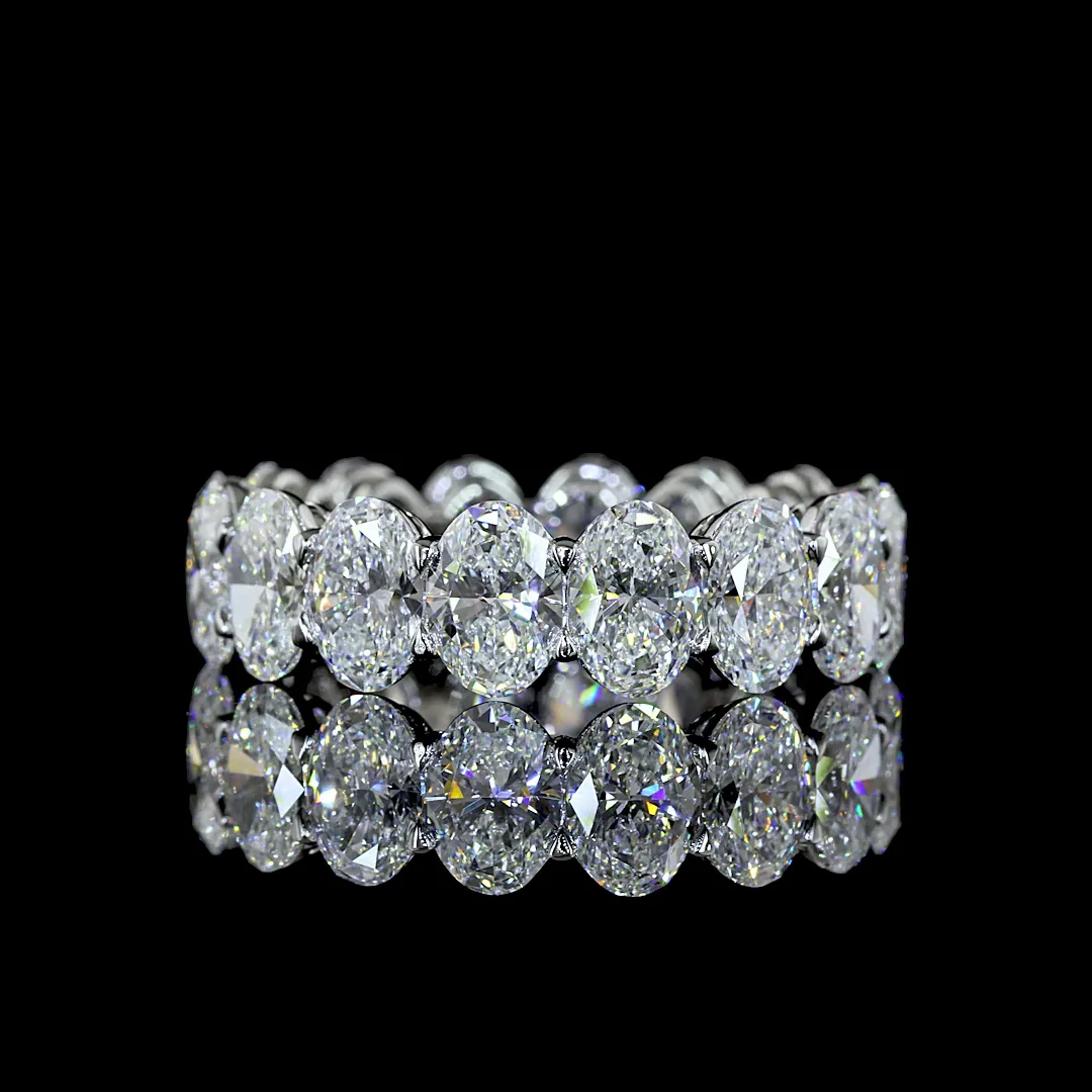 10.13 Cts Platinum Oval Shape Eternity Band Eternity Band
