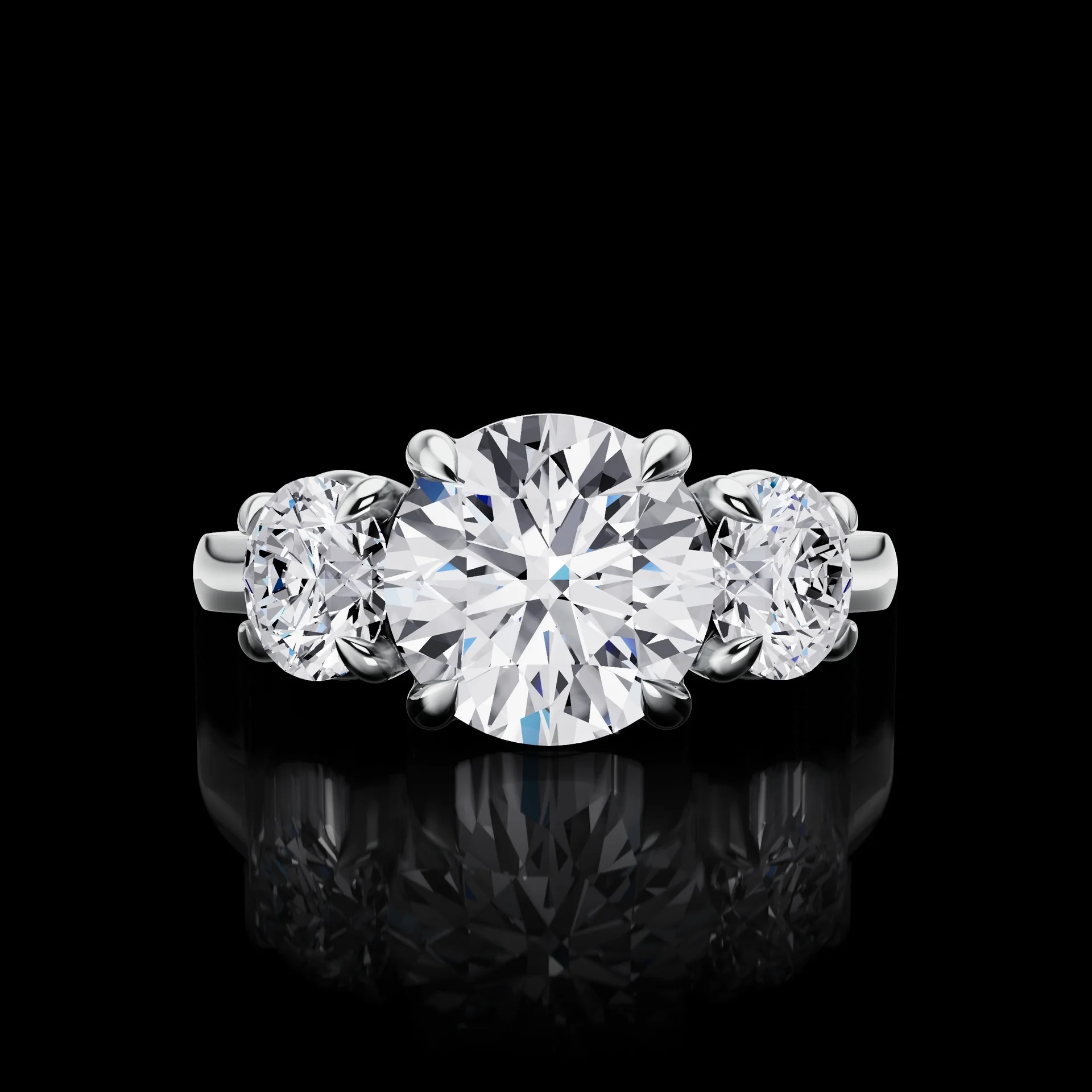 0 Cts Platinum Shape 3 Stones Ring