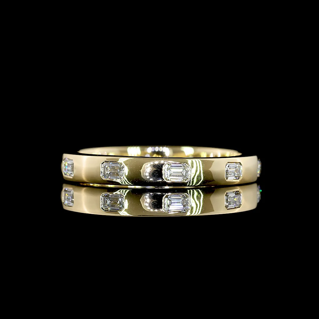 0.47 Cts 14k Yellow Gold Emerald Shape Eternity Band Eternity Band
