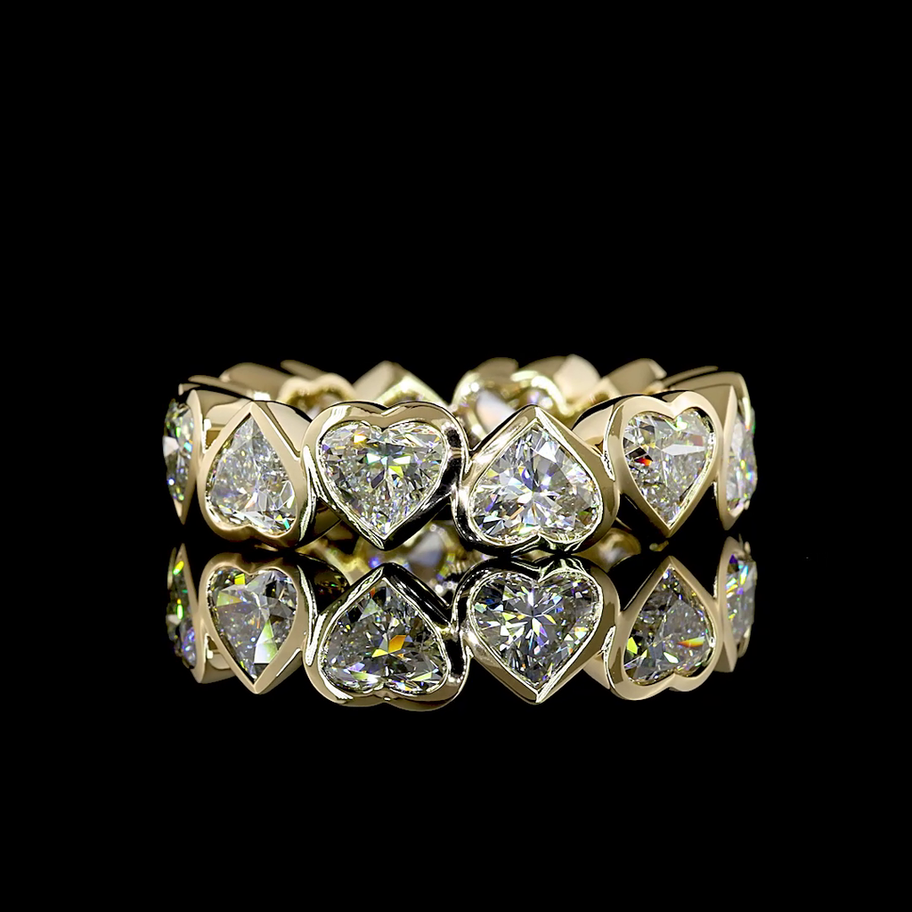 6.13 Cts 14k Yellow Gold Heart Shape Eternity Band Eternity Band