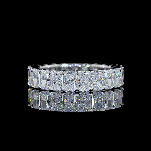 [EB14WRAD300PNS] 3.37 Cts 14k White Gold Radiant Shape Eternity Band Eternity Band