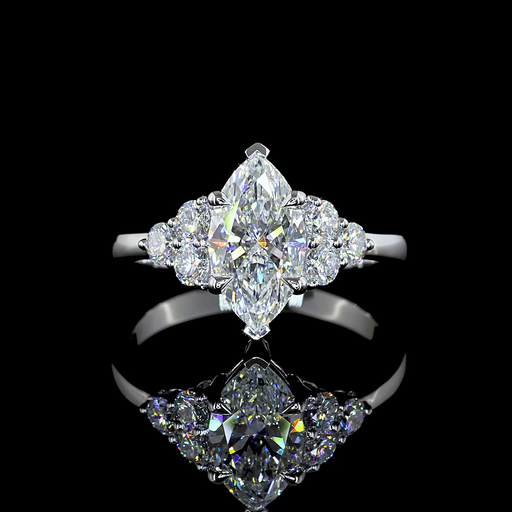 [RG14WSP175PNS] 1.99 Cts 14k White Gold Mix Shape Special Ring