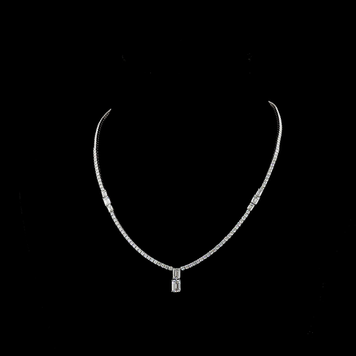 [NK14WSP700PNS] 7.3 Cts 14k White Gold Mix Shape Special Necklace