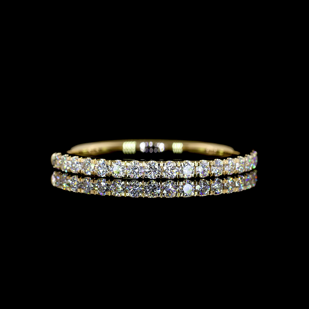 0.29 Cts 14k Yellow Gold Round Shape Half Eternity Eternity Band