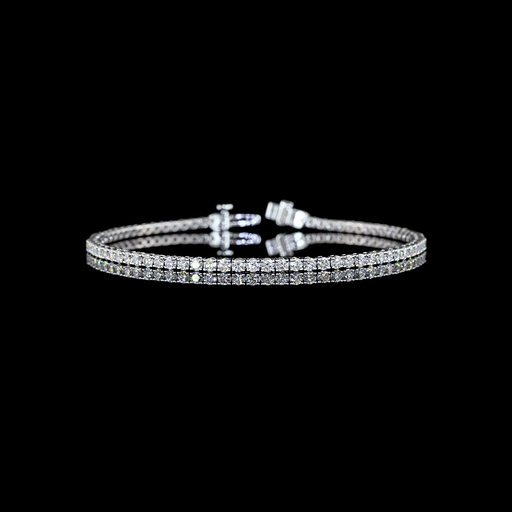 [BC14WTSRD275P] 2.98 Cts 14k White Gold Round Shape Tennis Bracelet