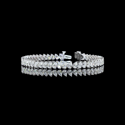 [BC14WTSPS850PNS] 8.69 Cts 14k White Gold Pear Shape Tennis Bracelet