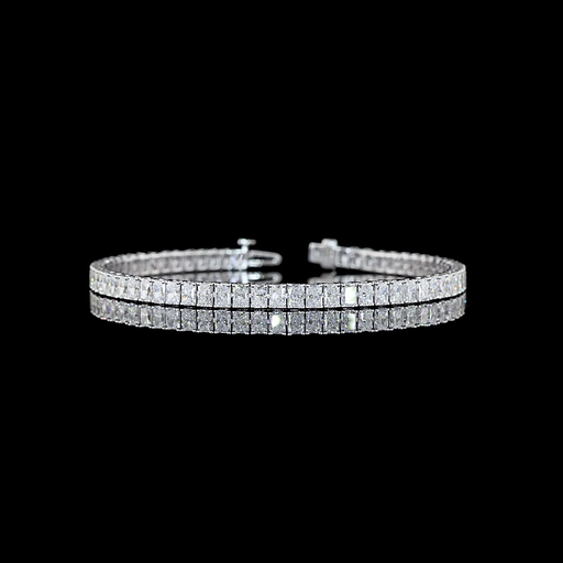[BC14WTSRAD750PNS] 7.79 Cts 14k White Gold Radiant Shape Tennis Bracelet